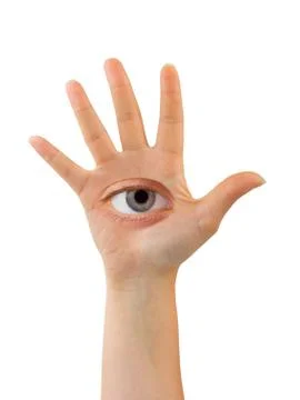 Hand with eye Stock Photos