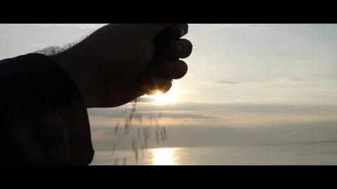 Hand fallen  sand Stock Footage 331194572