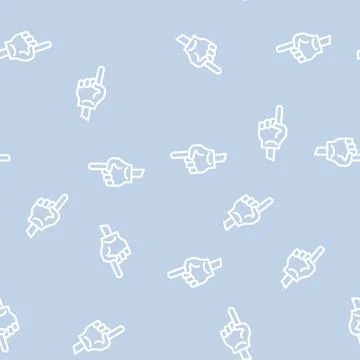 Hand fan accessory line vector seamless pattern Stock Illustration