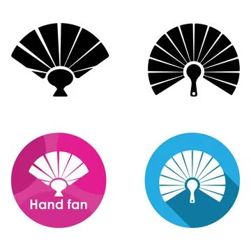 Hand fan icon vector Stock Illustration