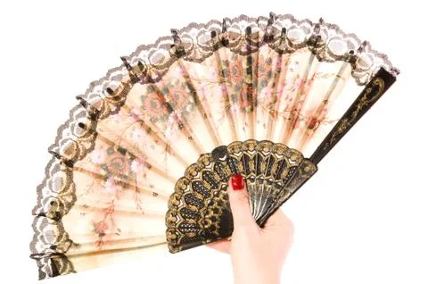 Hand with a fan Stock Photos