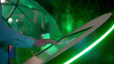 Hand farmer man engineer biologist scientist bio using digital tablet Stock Footage 170476416