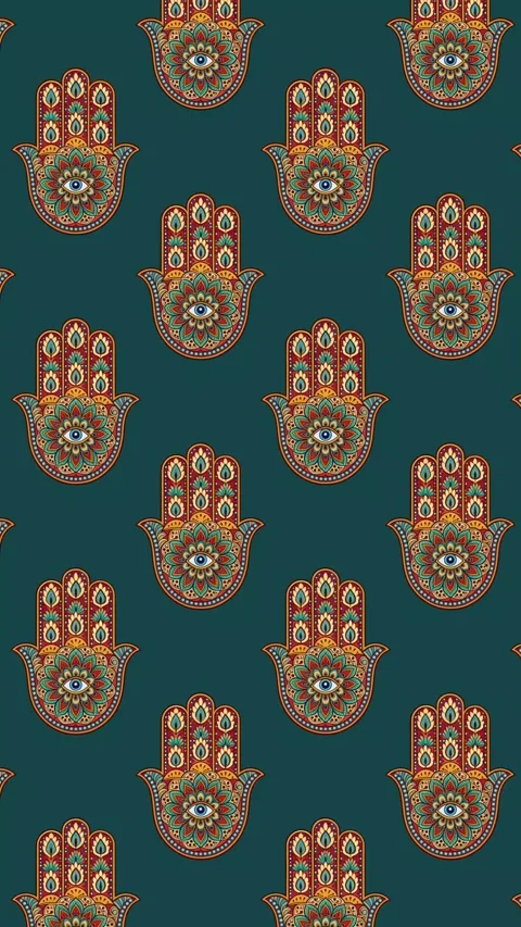 Hand of Fatima, Khamsa. Pattern Vertical background. Animation intro.	 Stock Footage 281589645