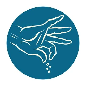 Hand feed pour gesture. cook food cooking Stock Illustration