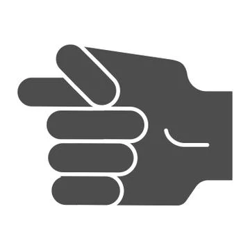 Hand fig sign solid icon. Hand gesture vector illustration isolated on white Stock Illustration