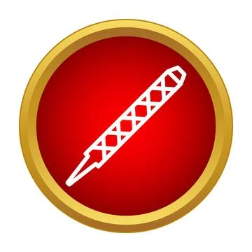 Hand file tool icon on red circle 스톡 일러스트