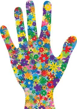 Hand filled with flowers Illustration