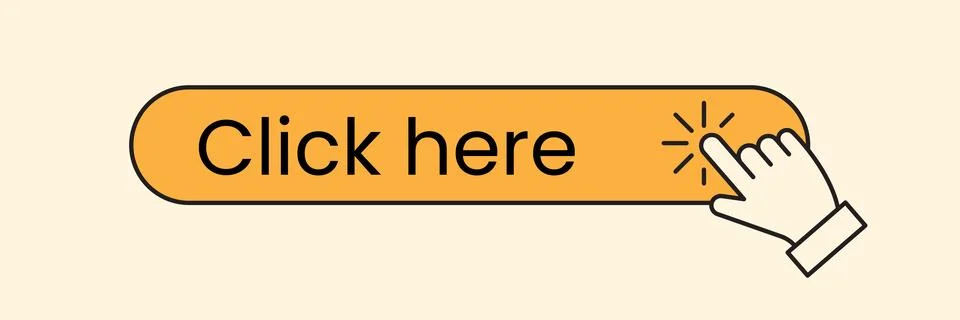 Hand finger on click here button Stock Illustration