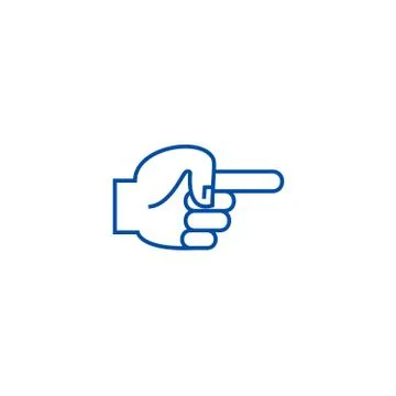 Hand finger pointer back line icon concept. Hand finger pointer back flat vector Stock Illustration
