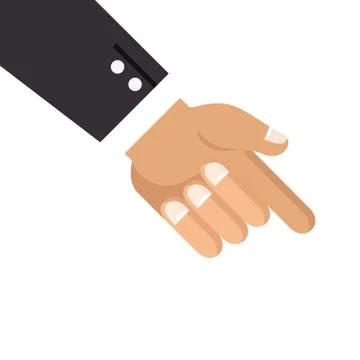 Hand with finger pointing down Stock Illustration
