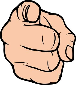 Hand (finger) pointing at viewer Stock Illustration