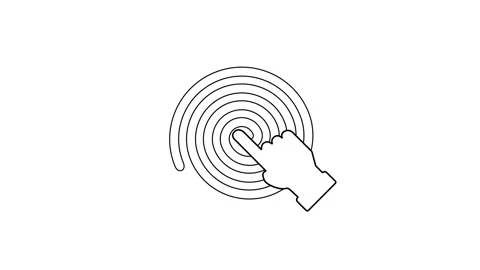 Hand Finger Press Concentric Ripple Touch Animation Stock Footage 335576557
