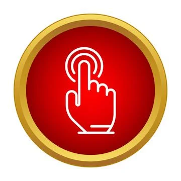 Hand finger pressing button, clicking interface action Stockillustratie