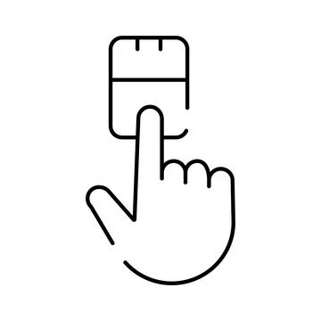 Hand finger pressing button icon selecting interface Stock Illustration