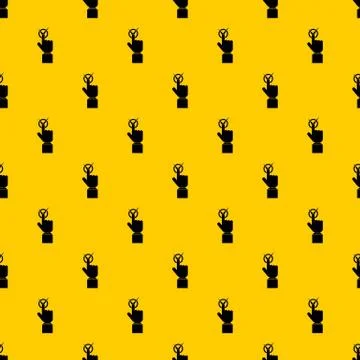 Hand finger pressing button with tick pattern vector Stock Illustration