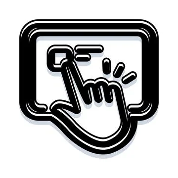 Hand finger tapping user interface on tablet screen Stockillustratie