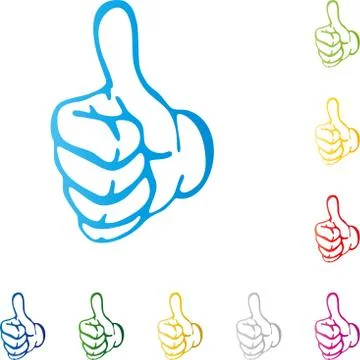 Hand, finger, thumb, thumbs up, collection Stock Illustration