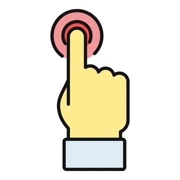 Hand finger touching pressing interactive button interface Stock Illustration