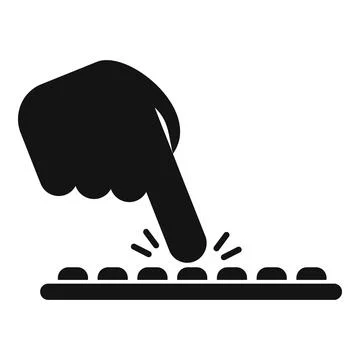 Hand finger typing on keyboard button icon Stockillustratie