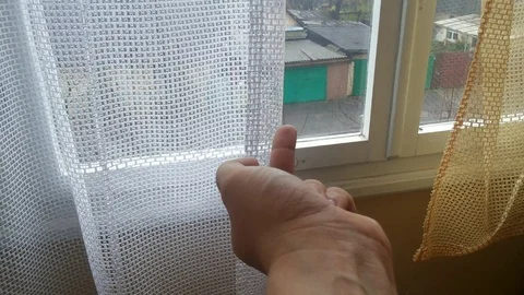 Hand fingers at balcony Stock Footage 97602190