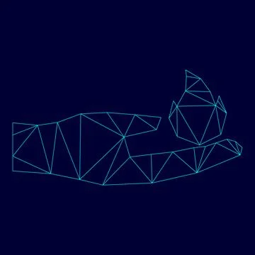 Hand in fire low poly triangulation triangulated polygonal electric cyan bl.. Stock Illustration