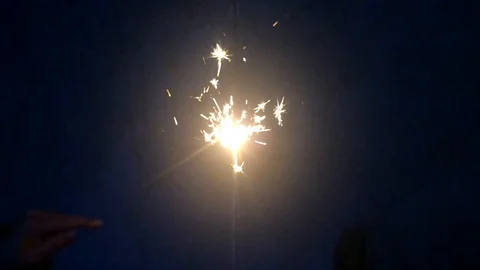 Hand Fireworks Slow motion 1 Stock Footage 128251855