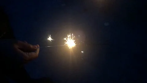 Hand Fireworks Slow motion 2 Stock Footage