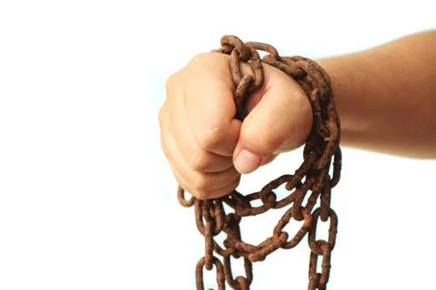 Hand fist with chain isolated Stock Photos