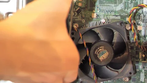 Hand fits ram to old pc Stock Footage 116654426