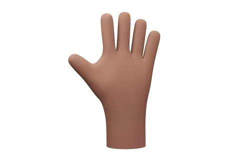 Hand with five fingers raised. 3d hand gesture symbol. Ilustração Stock