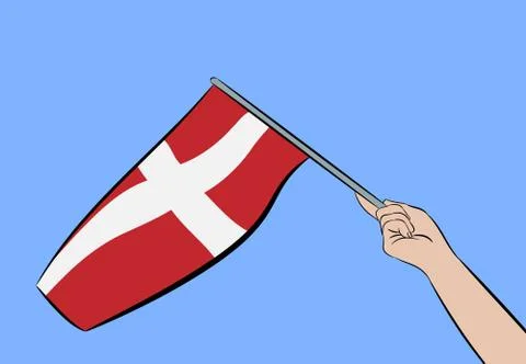 Hand with flag of Denmark Stock Illustration