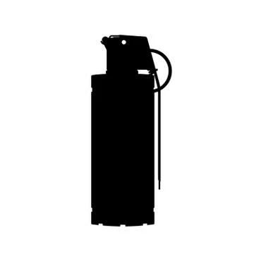 Hand flash grenade of special forces. Silhouette of anti-terrorist ammunition Stock Illustration