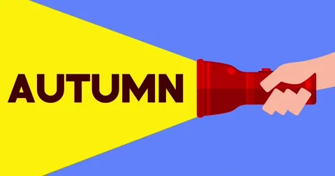 Hand with flash light and Autumn text Stock Footage 219442282