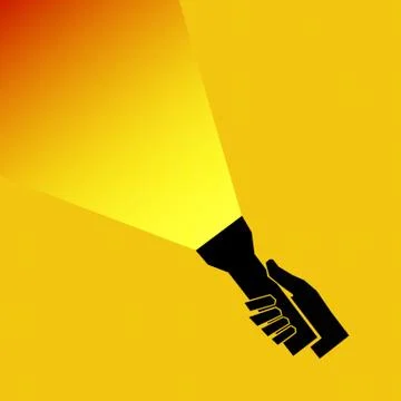 Hand with flashlight Stock Illustration