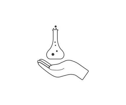 Hand, flask icon. Vector illustration, flat design. Stock Illustration