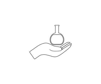 Hand, flask icon. Vector illustration, flat design. Stock Illustration
