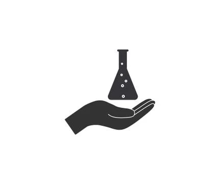 Hand, flask icon. Vector illustration, flat design. Stock Illustration
