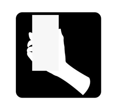 Hand flat icon with paper vector Stock Illustration