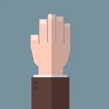 Hand up flat icon vector Stock Illustration