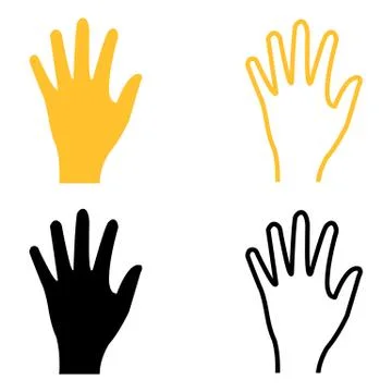 Hand flat illustration with white background Stock Illustration