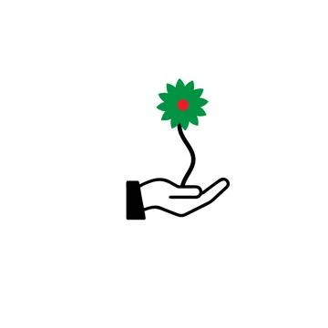 Hand with flower Stock Illustration