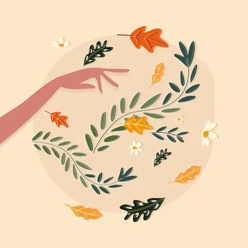 Hand with flowers Stock Illustration