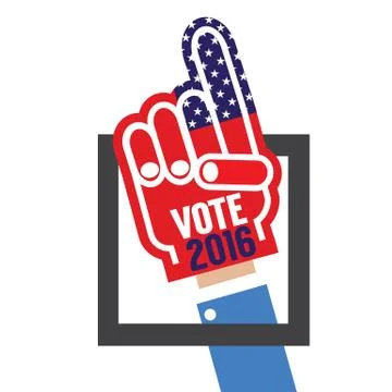 Hand Foam Vote 2016 Vector Illustration Stock Illustration