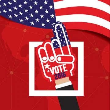 Hand Foam Vote 2016 Vector Illustration Stock Illustration
