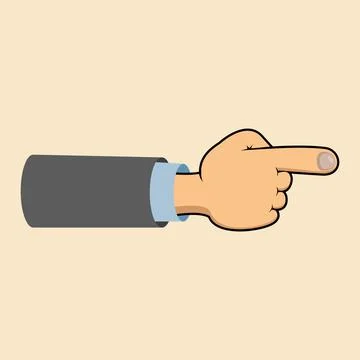 A hand forefinger points the direction. vector illustration Stock Illustration