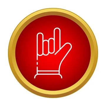 Hand forming devil horns rock and roll gesture Stock Illustration