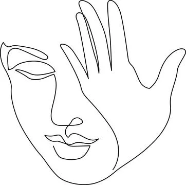 Hand forming face silhouette Vector Stock Illustration