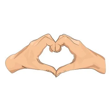 Hand forming a heart shape Stock Illustration