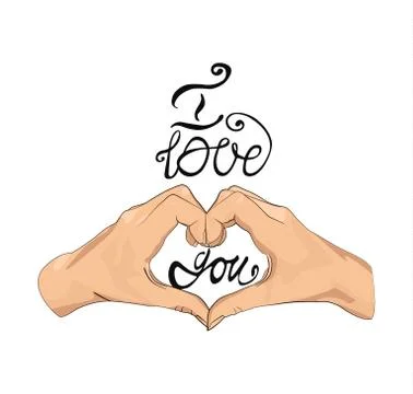 Hand forming a heart shape vector Stock Illustration