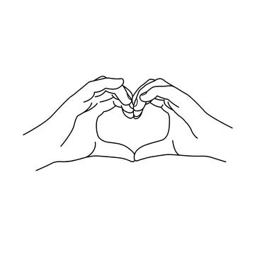 Hand forming a heart shape. Vector illustration hands of woman. Stock Illustration